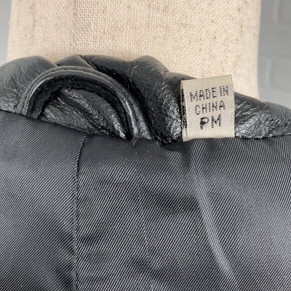Preston & York Jacket Women Medium Petite Black Leather Y2K Classic‎ Coat VTG - Picture 8 of 14